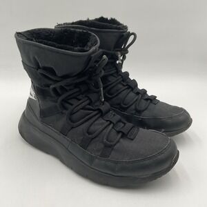 Nike Venture GS Size 7Y AQ9493-001 Black White Logo Sneaker Bootie‎